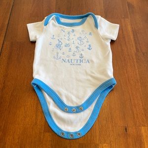 Nautica white 0-3 month one piece with Anchors